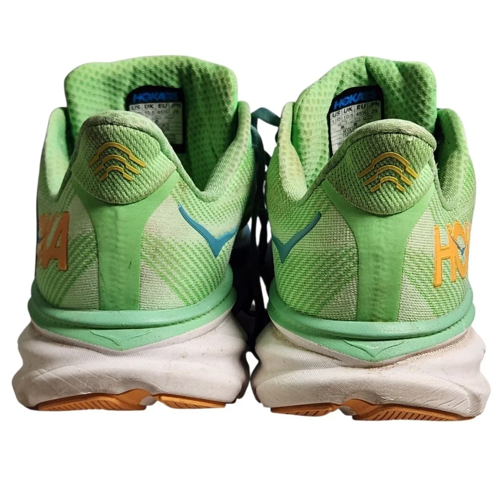 HOKA One One Clifton  9 Men's Size 11 D Zest Lime Green Glow Running Shoe